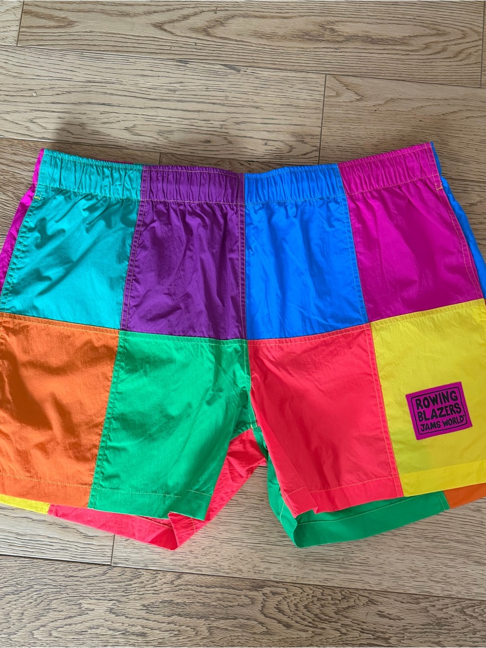 Rowing Blazers Jams World Nylon Patchwork Gym Athletic Shorts Preppy Darty